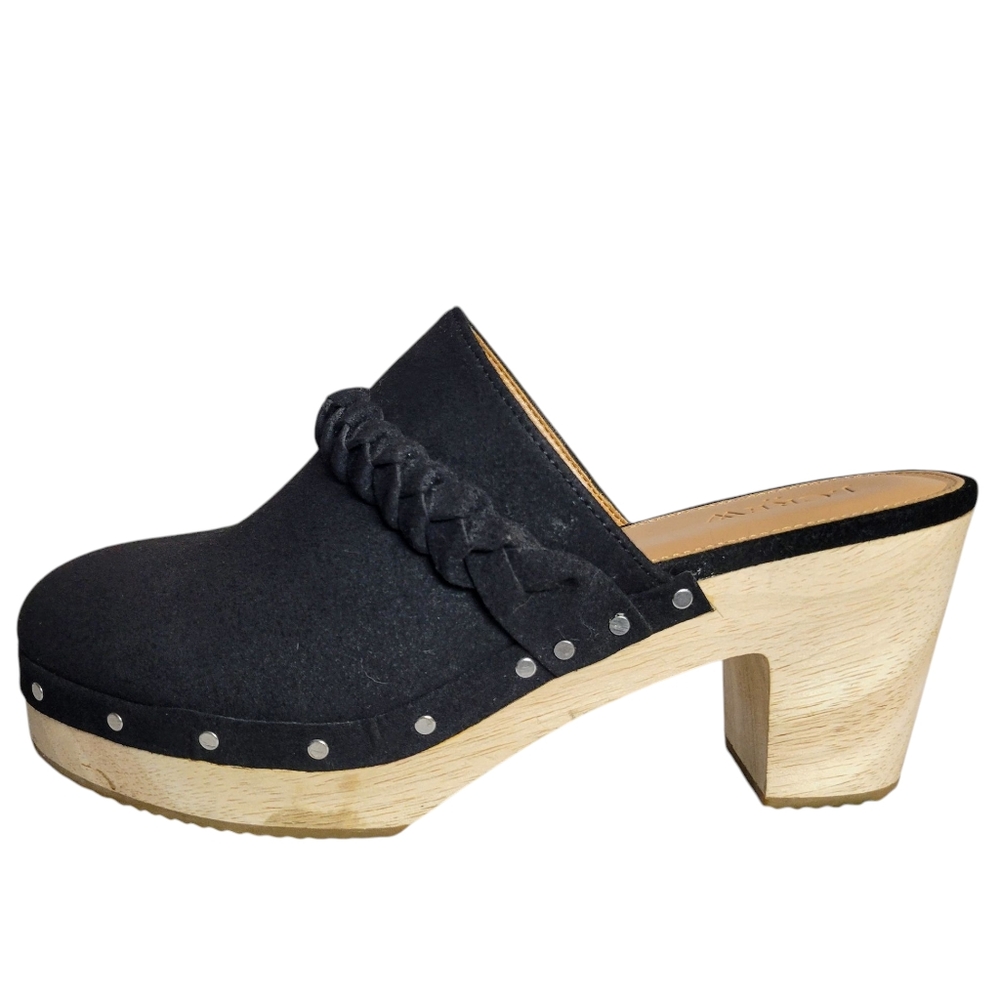 J Crew Women's Black Chunky Heel Mule Clogs Size 8.5